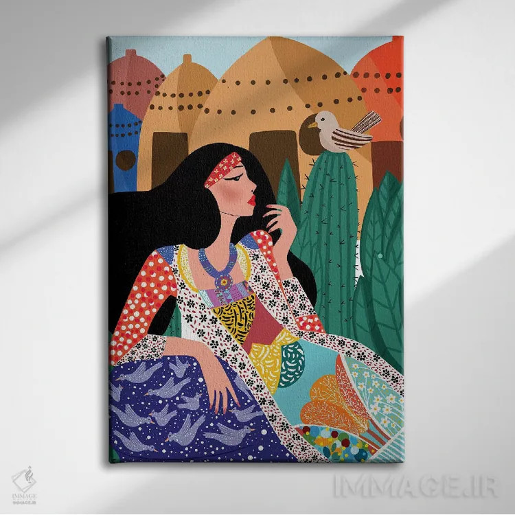 تابلو دکوراتیو ملکه کندو اثر باورا راژین - نمای روبهرو روی دیوار