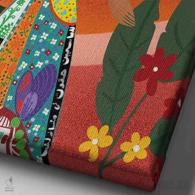 تابلو دکوراتیو عروس یاسمین اثر باورا راژین - نمای نزدیک بافت بوم