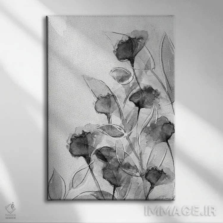 تابلو مینیمال گل آرایی پلاک آستور ۲ اثر دنیس براون - نمای روبهرو روی دیوار