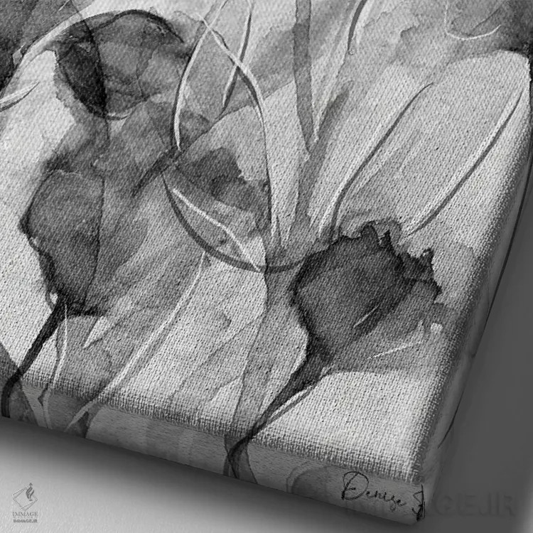 تابلو مینیمال گل آرایی پلاک آستور ۲ اثر دنیس براون - نمای نزدیک بافت بوم