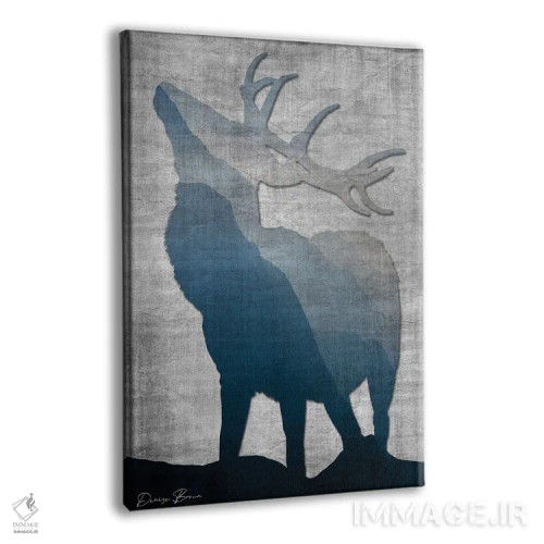 تابلو دکوراتیو سیلوئت گوزن نر ۲ اثر دنیس براون - نمای پرسپکتیو محصول