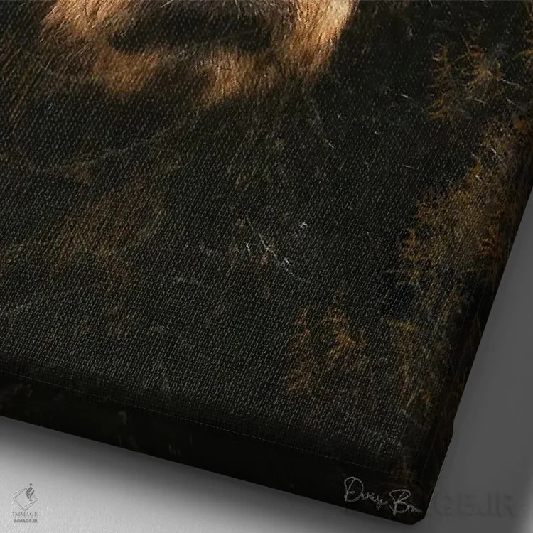 تابلو دکوراتیو از میان درختان اثر دنیس براون - نمای نزدیک بافت بوم