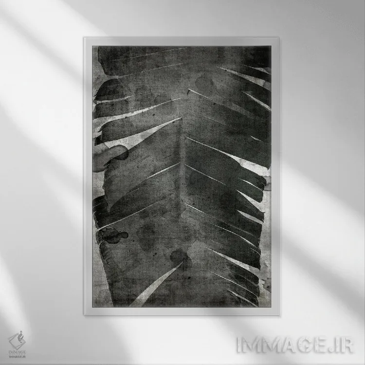 تابلو مینیمال بیان نخل ۷ اثر دنیس براون - نمای قابدار سفید