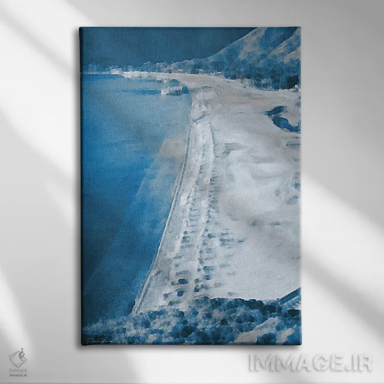 تابلو انتزاعی ساحل اثر دنیس براون - نمای روبهرو روی دیوار