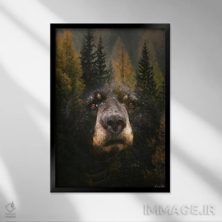 تابلو دکوراتیو از میان درختان اثر دنیس براون - نمای قابدار مشکی