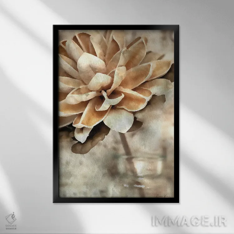 تابلو دکوراتیو مگنولیا ۲ اثر دنیس براون - نمای قابدار مشکی
