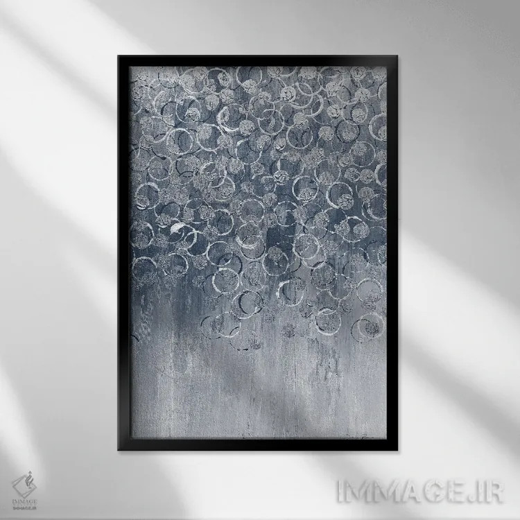 تابلو انتزاعی آبی زیبا ۲ اثر دنیس براون - نمای قابدار مشکی