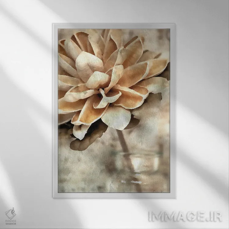 تابلو دکوراتیو مگنولیا ۲ اثر دنیس براون - نمای قابدار سفید