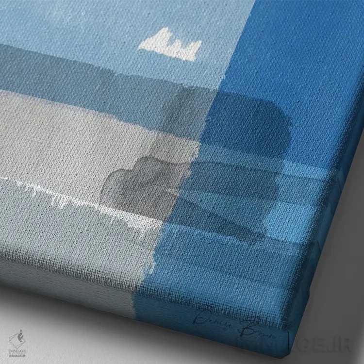 تابلو انتزاعی سفر اثر دنیس براون - نمای نزدیک بافت بوم