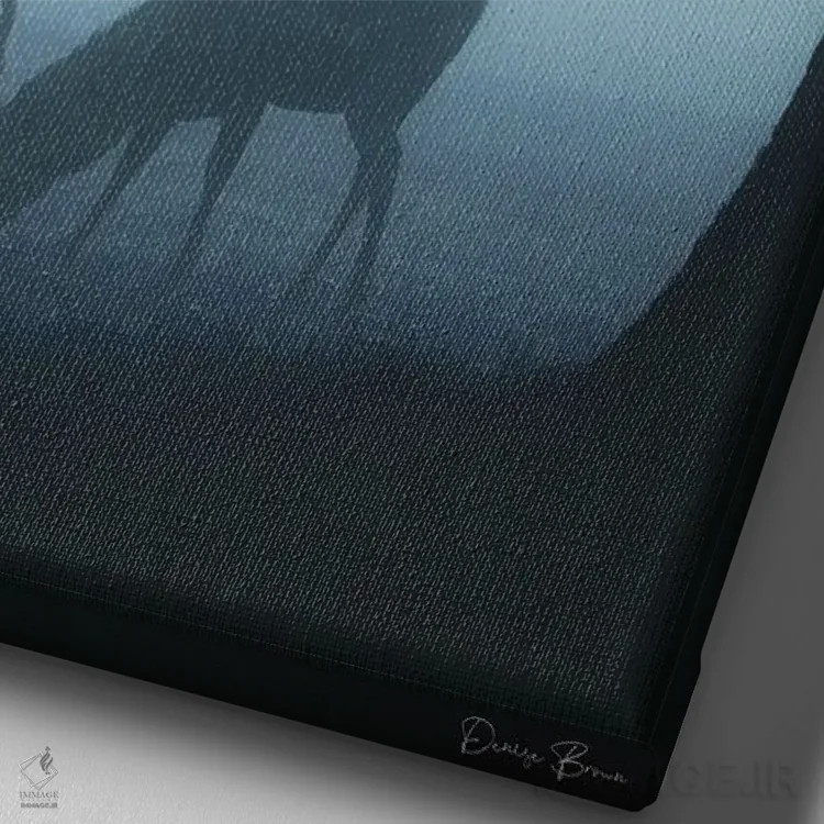 تابلو دکوراتیو چراییدن اثر دنیس براون - نمای نزدیک بافت بوم