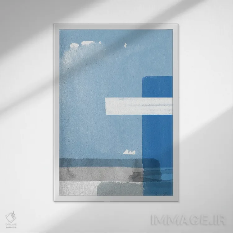 تابلو انتزاعی سفر اثر دنیس براون - نمای قابدار سفید