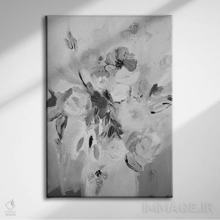تابلو دکوراتیو گلدان لطیف اثر دیزی دی - نمای روبهرو روی دیوار