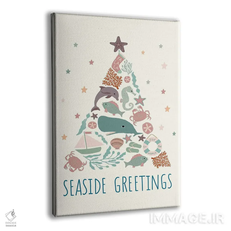 تابلو دکوراتیو کریسمس ساحلی اثر دارلین سیل - نمای پرسپکتیو محصول