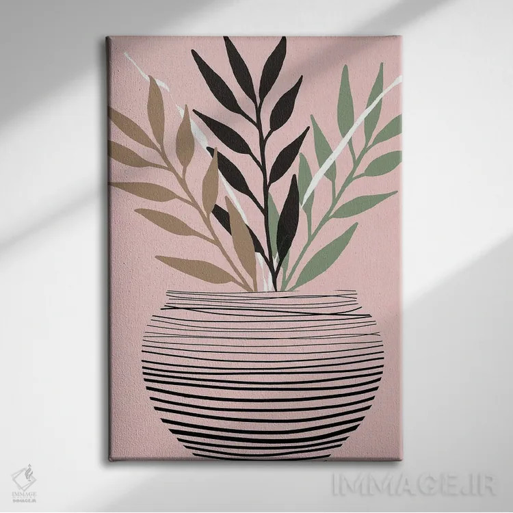 تابلو مینیمال نخل سیمی یک اثر دنیلا سانتیاگو - نمای روبهرو روی دیوار