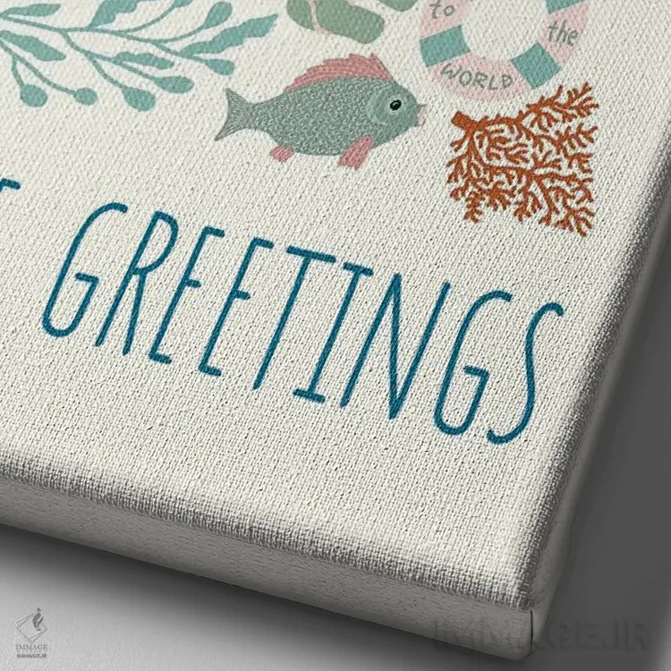 تابلو دکوراتیو کریسمس ساحلی اثر دارلین سیل - نمای نزدیک بافت بوم