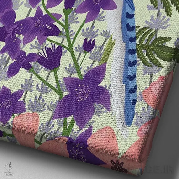 تابلو دکوراتیو جنگل جادویی اثر دارلین سیل - نمای نزدیک بافت بوم