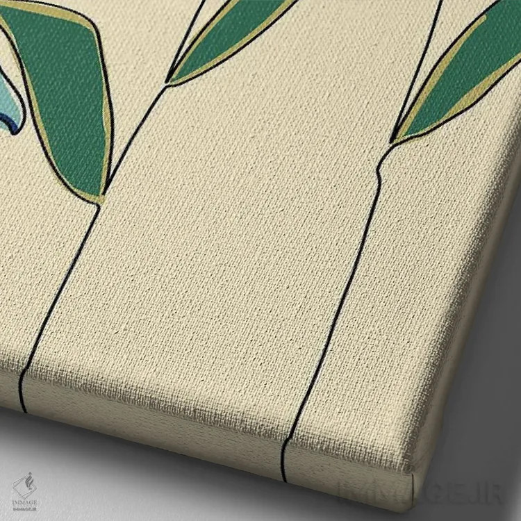 تابلو مینیمال گل های رنگی یک اثر دنیلا سانتیاگو - نمای نزدیک بافت بوم