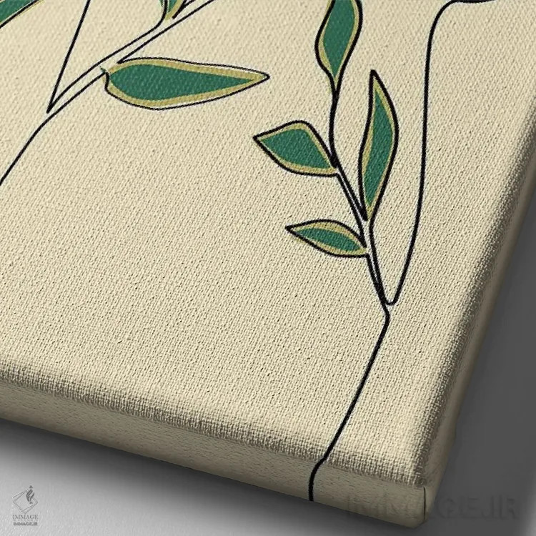 تابلو مینیمال گل های رنگی دو اثر دنیلا سانتیاگو - نمای نزدیک بافت بوم