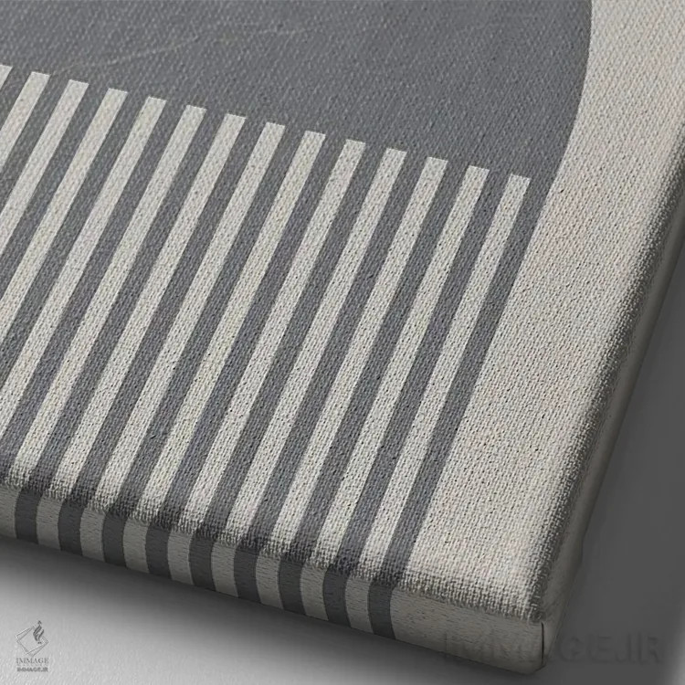 تابلو مینیمال نوارهای عمودی یک اثر دنیلا سانتیاگو - نمای نزدیک بافت بوم