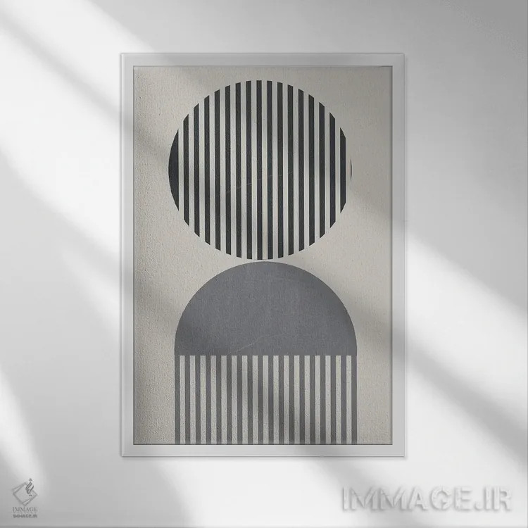 تابلو مینیمال نوارهای عمودی یک اثر دنیلا سانتیاگو - نمای قابدار سفید