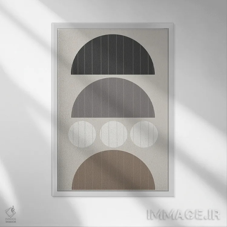 تابلو مینیمال نوارهای عمودی دو اثر دنیلا سانتیاگو - نمای قابدار سفید