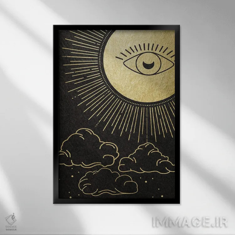 تابلو دکوراتیو چشم آسمانی اثر دنیلا سانتیاگو - نمای قابدار مشکی