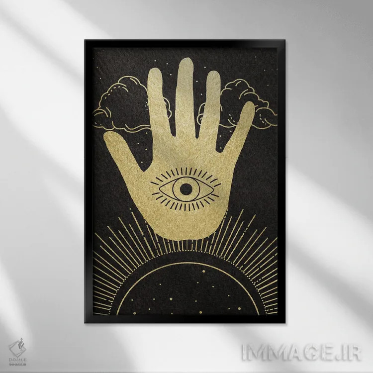 تابلو دکوراتیو نخل آسمانی اثر دنیلا سانتیاگو - نمای قابدار مشکی