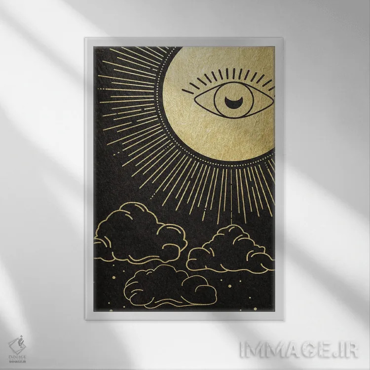 تابلو دکوراتیو چشم آسمانی اثر دنیلا سانتیاگو - نمای قابدار سفید