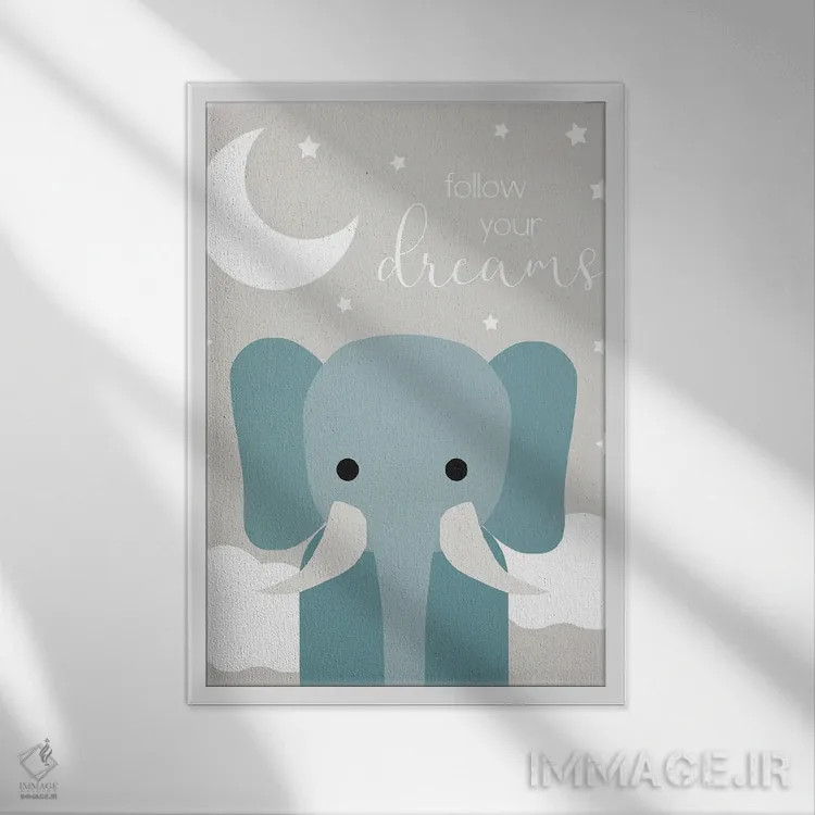 تابلو دکوراتیو فیل رویاها اثر دنیلا سانتیاگو - نمای قابدار سفید