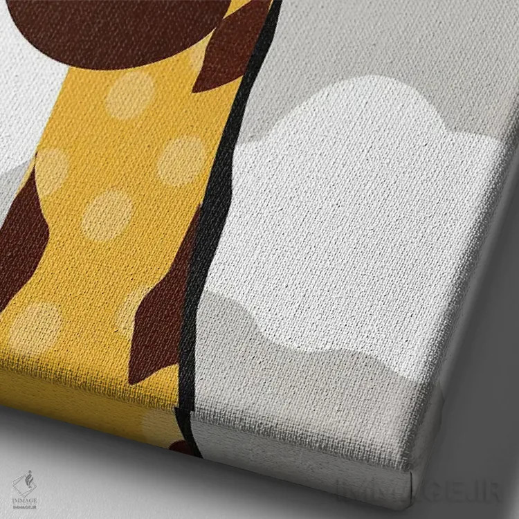 تابلو دکوراتیو زرافه آفتابی اثر دنیلا سانتیاگو - نمای نزدیک بافت بوم