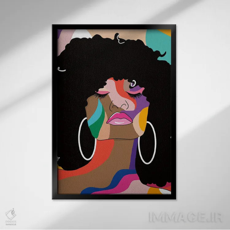 تابلو دکوراتیو دنیای رنگ ها اثر دنیلا سانتیاگو - نمای قابدار مشکی