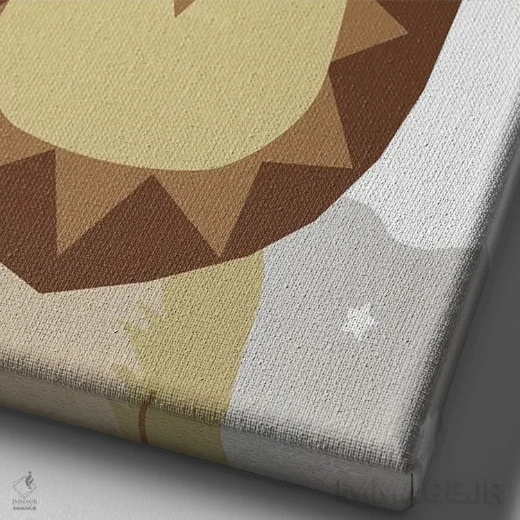 تابلو دکوراتیو شیر ستارگان اثر دنیلا سانتیاگو - نمای نزدیک بافت بوم