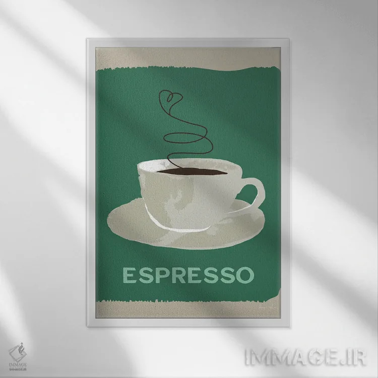 تابلو دکوراتیو قهوه مدرن چهار اثر دنیلا سانتیاگو - نمای قابدار سفید