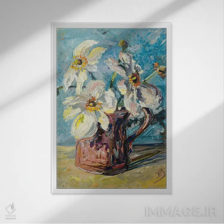 تابلو دکوراتیو متعادل شده با زمان اثر دانا سورکینا - نمای قابدار سفید