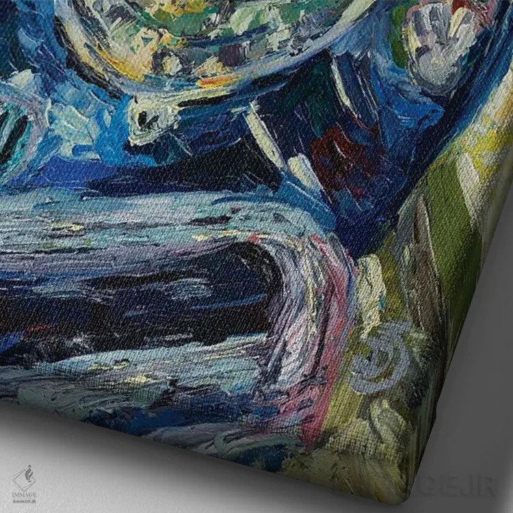 تابلو دکوراتیو مراقب تو خواهم بود اثر دانا سورکینا - نمای نزدیک بافت بوم