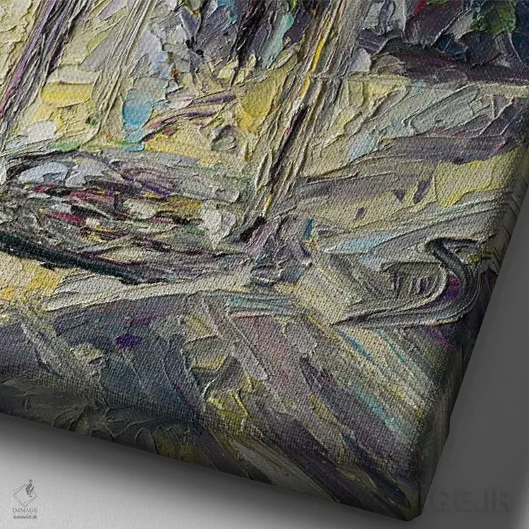 تابلو دکوراتیو مصمم به شنیده شدن اثر دانا سورکینا - نمای نزدیک بافت بوم