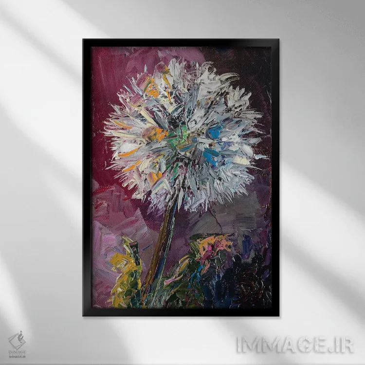 تابلو دکوراتیو قاصدک اثر دانا سورکینا - نمای قابدار مشکی