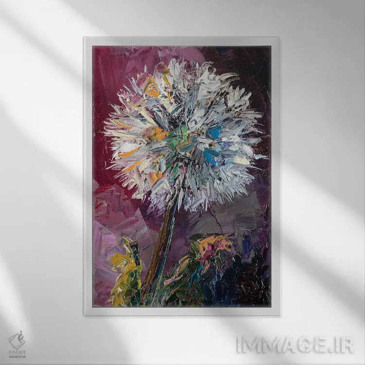 تابلو دکوراتیو قاصدک اثر دانا سورکینا - نمای قابدار سفید