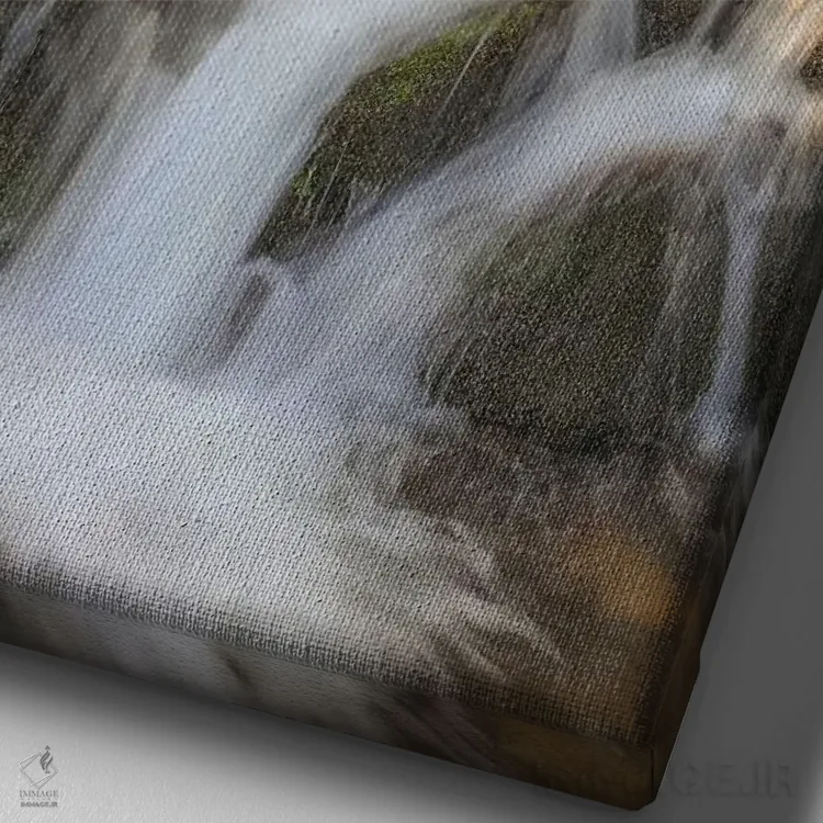 تابلو دکوراتیو آبشار اثر دن اسپرول - نمای نزدیک بافت بوم