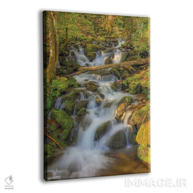 تابلو دکوراتیو آبشار کوهستان اسموکی اثر دن اسپرول - نمای پرسپکتیو محصول