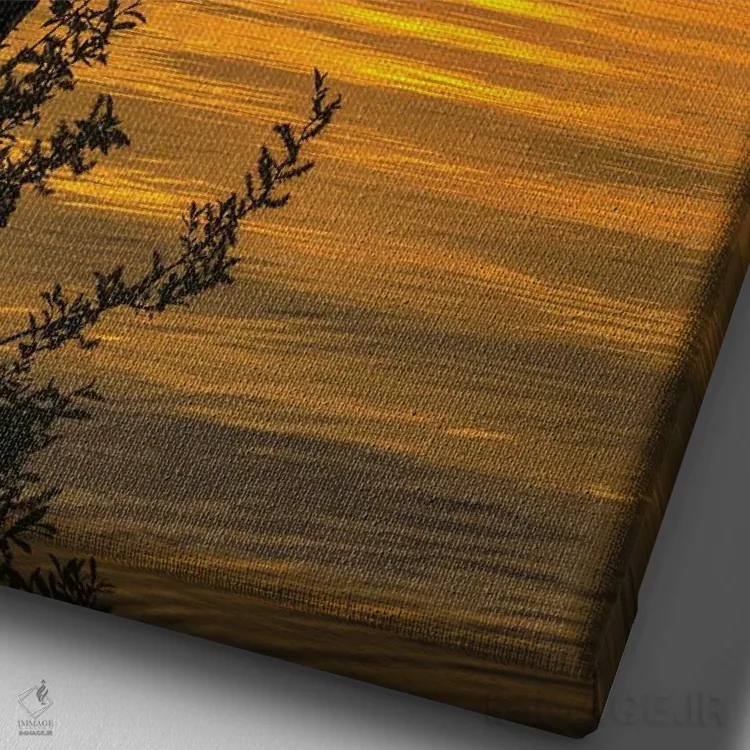 تابلو دکوراتیو غروب خلیج تراورس اثر دن اسپرول - نمای نزدیک بافت بوم