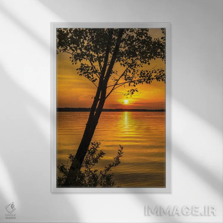 تابلو دکوراتیو غروب خلیج تراورس اثر دن اسپرول - نمای قابدار سفید