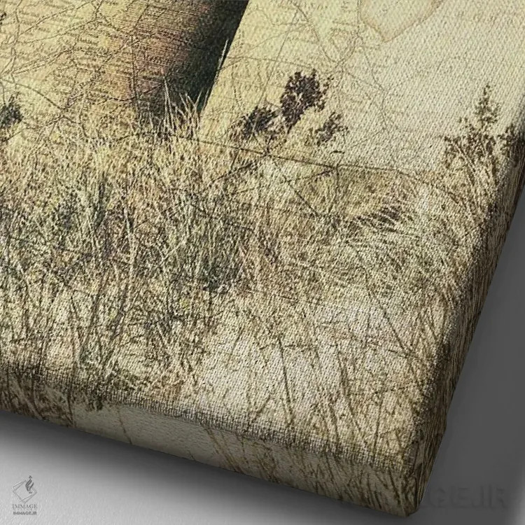 تابلو دکوراتیو نقشه فانوس دریایی لیتل سیبل اثر دن اسپرول - نمای نزدیک بافت بوم