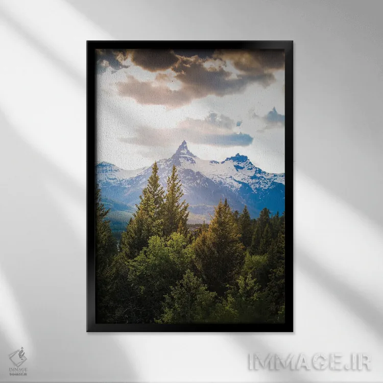 تابلو دکوراتیو قله کوه بیردت دندان خرس اثر دن اسپرول - نمای قابدار مشکی