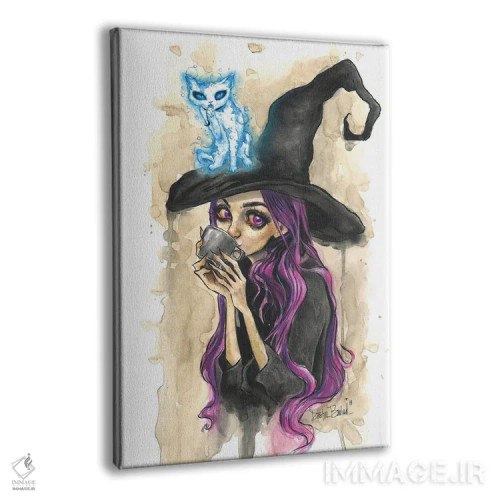 تابلو دکوراتیو بنفش و گربه مون جکس اثر داستین بیلرد - نمای پرسپکتیو محصول