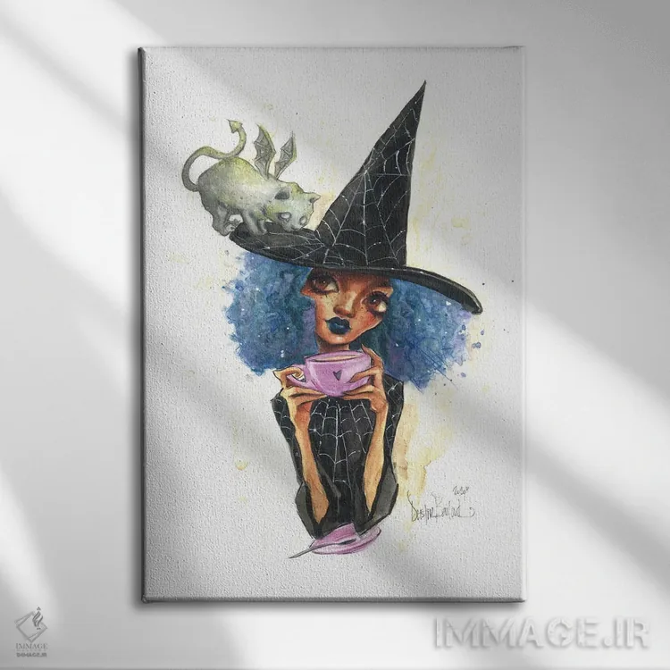 تابلو دکوراتیو ریز و گربه گارگویل اثر داستین بیلرد - نمای روبهرو روی دیوار