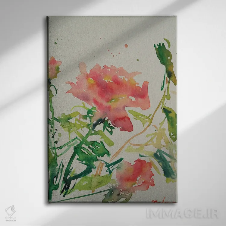 تابلو دکوراتیو رز تنها اثر باورا آسه وا - نمای روبهرو روی دیوار