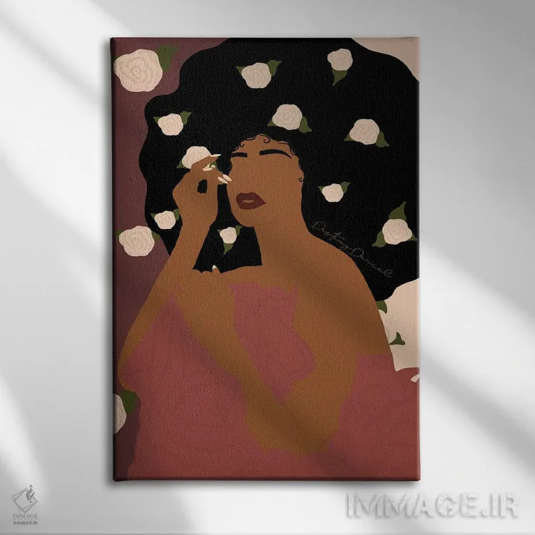 تابلو دکوراتیو ملکه گل ها اثر دستینی دارسل - نمای روبهرو روی دیوار