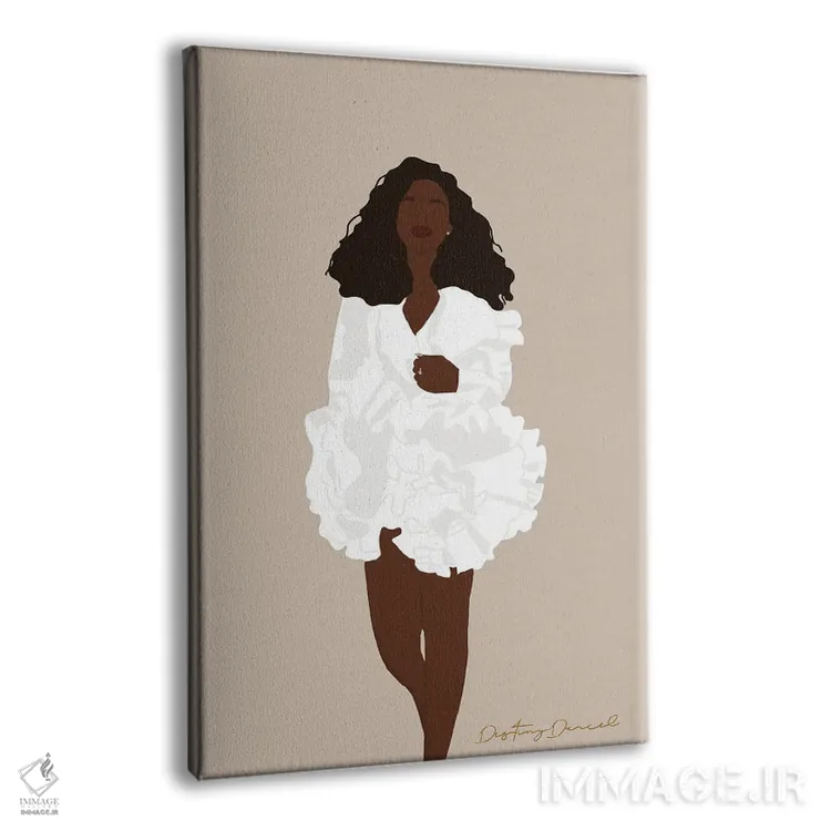 تابلو دکوراتیو دخترانگی سیاه اثر دستینی دارسل - نمای پرسپکتیو محصول