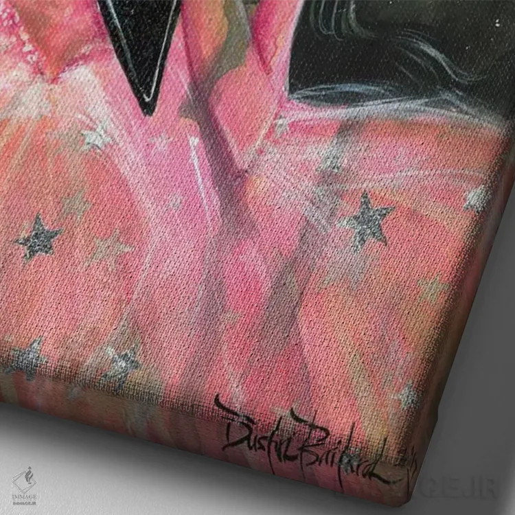 تابلو دکوراتیو چوب جادویی اثر داستین بیلرد - نمای نزدیک بافت بوم